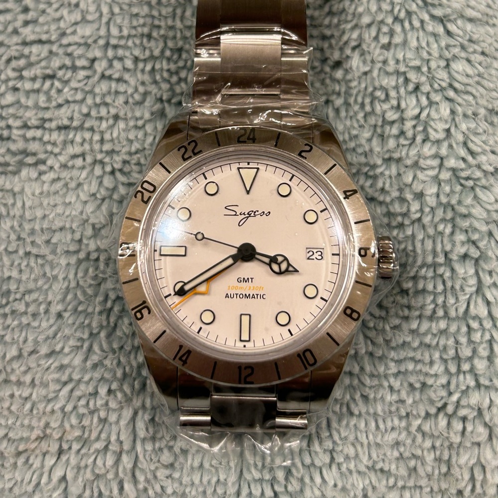 Sugess BB GMT BGW9 LUME x DOMED SAPPHIRE CRYSTAL GLASS 100m Mens Watch S431.04